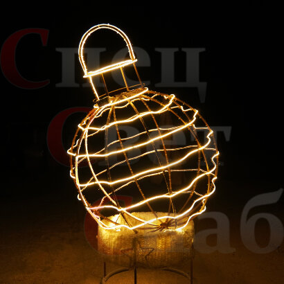 Световая фигура шар "Волнистый" на подставке 2.4м